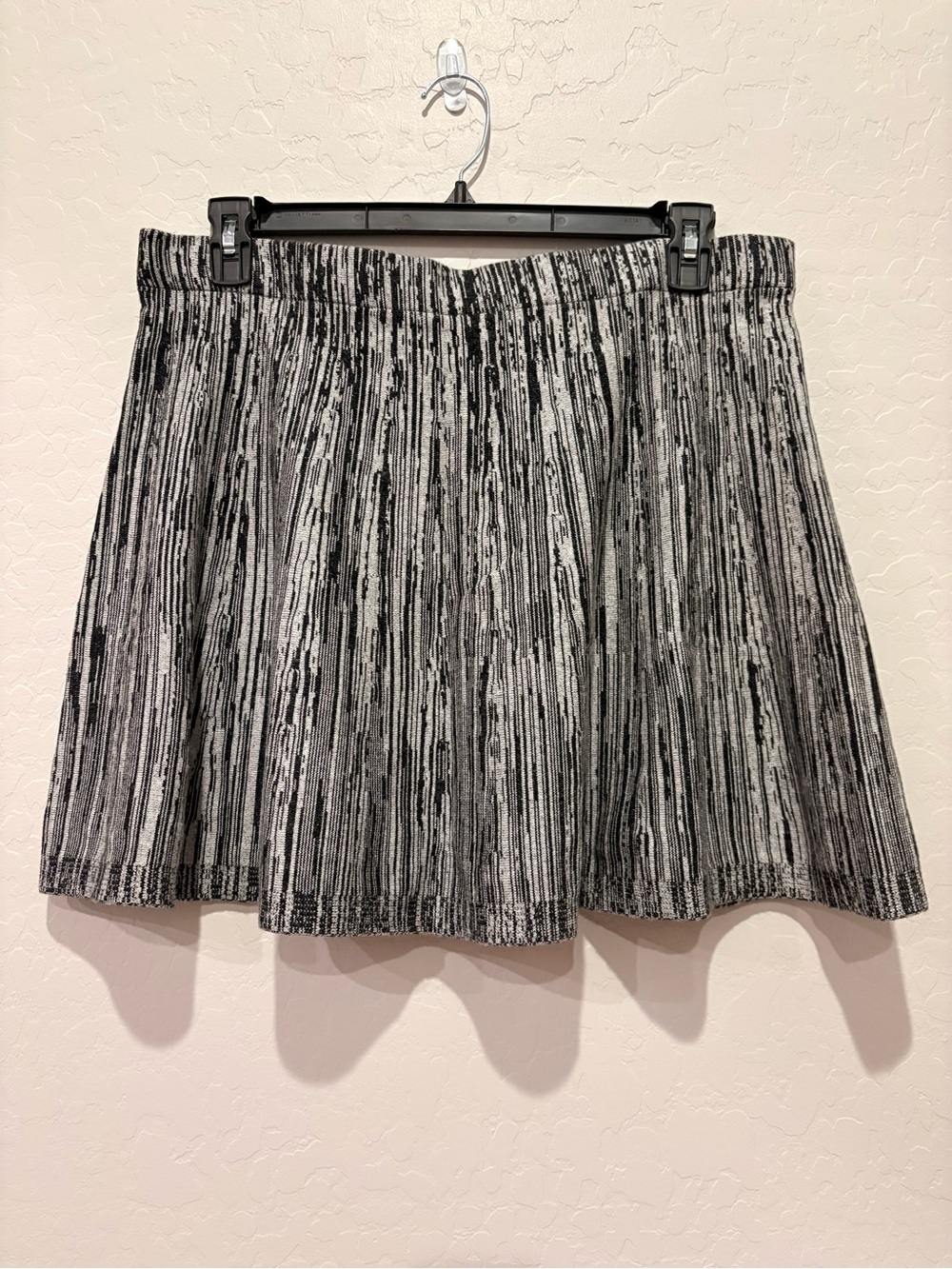 Candie's Black and White Vertical-Stripe Skater Skirt
